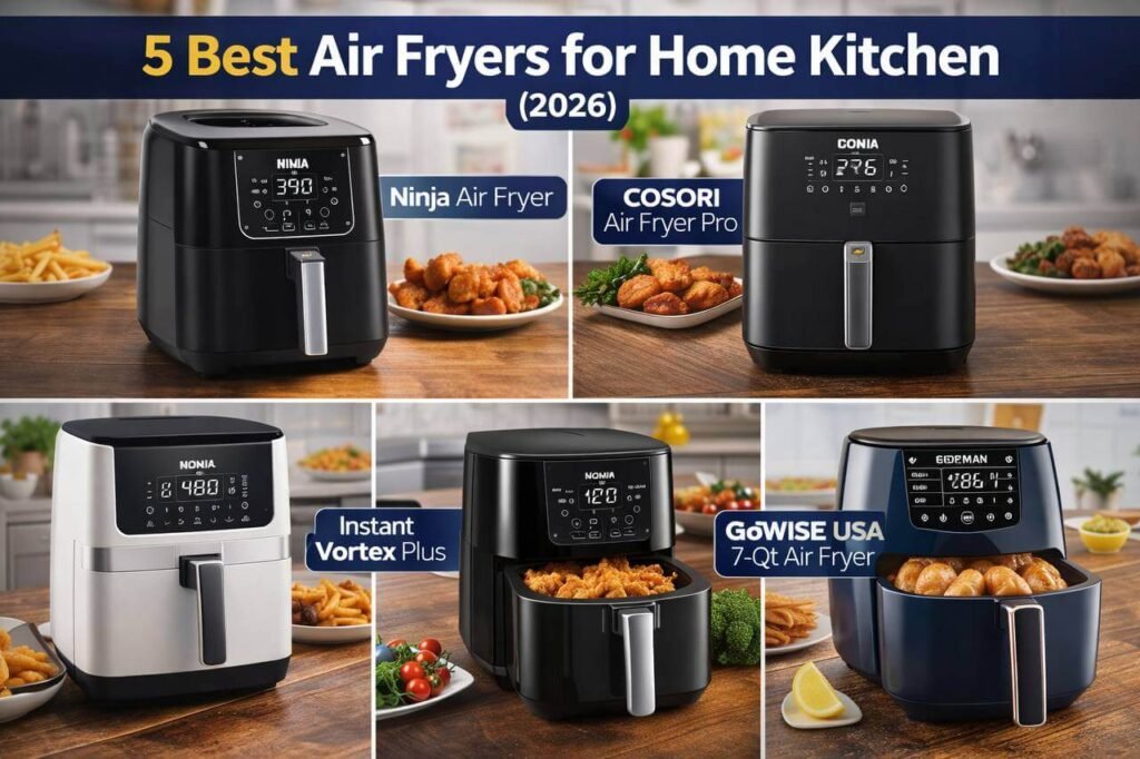 5 best air fryers for home kitchen including Ninja, Cosori and Instant Vortex models