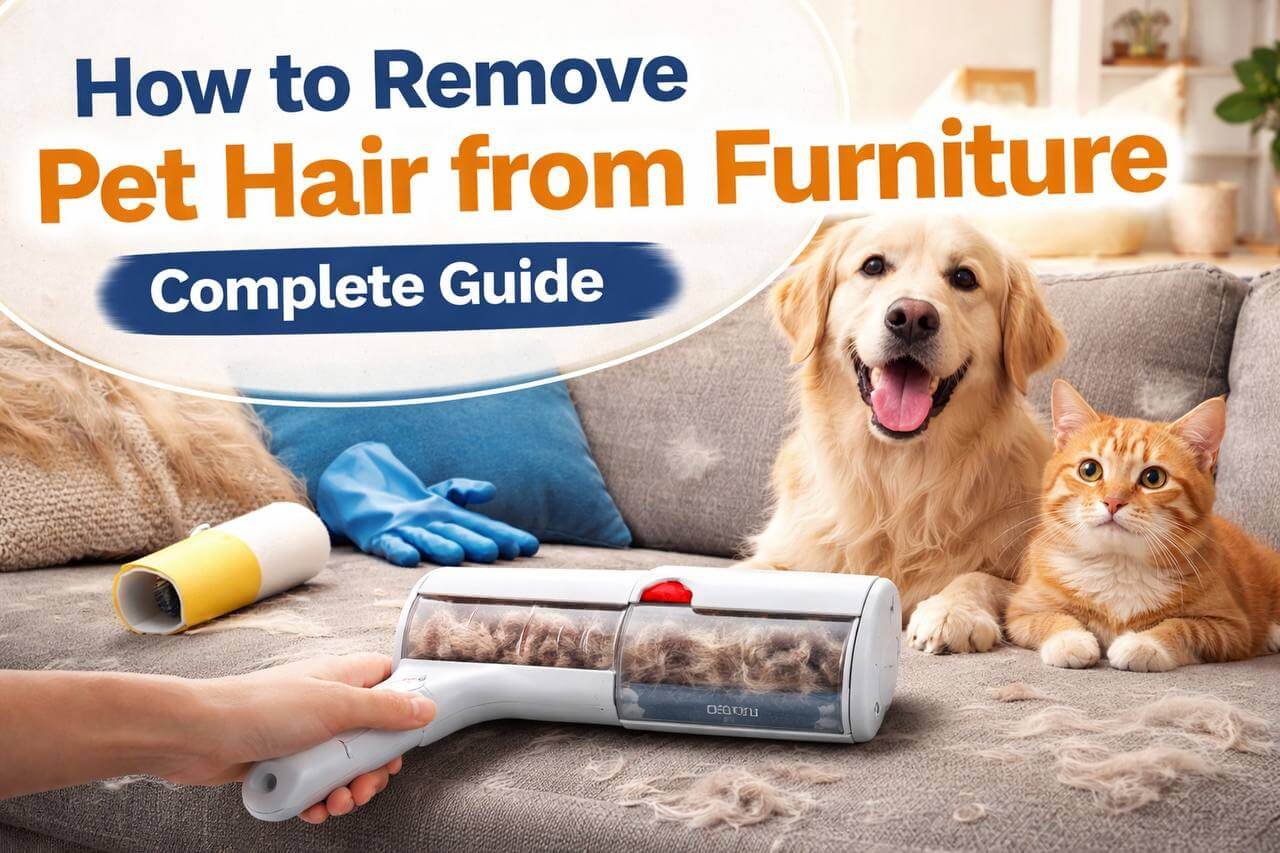 You are currently viewing How to Remove Pet Hair from Furniture (10 Easy Methods That Work)