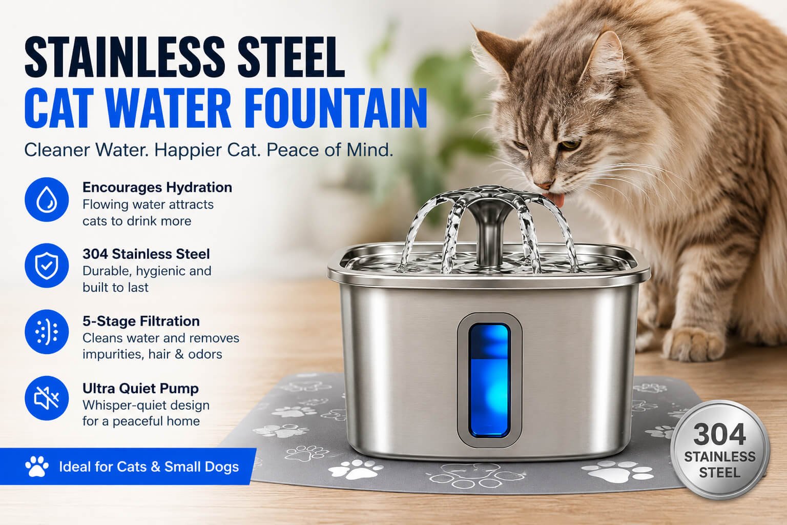 You are currently viewing Stainless Steel Cat Water Fountain: 9 Proven Tips