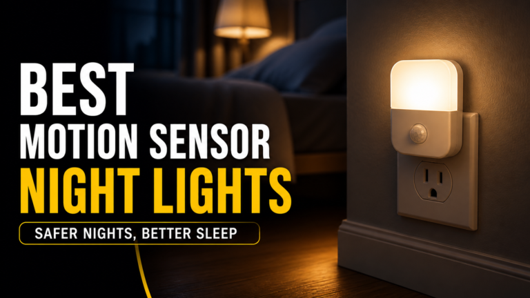 best motion sensor night light for bedroom in dark room with soft glow