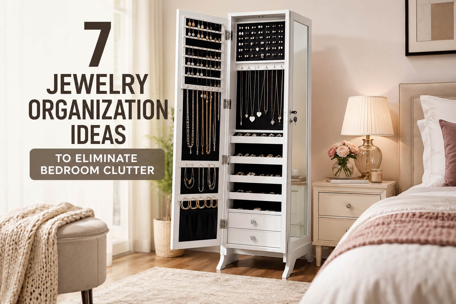 You are currently viewing 7 Jewelry Organization Ideas to Eliminate Bedroom Clutter