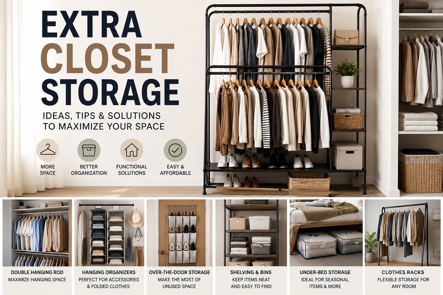 You are currently viewing 7 Ways to Create Extra Closet Storage Without Remodeling
